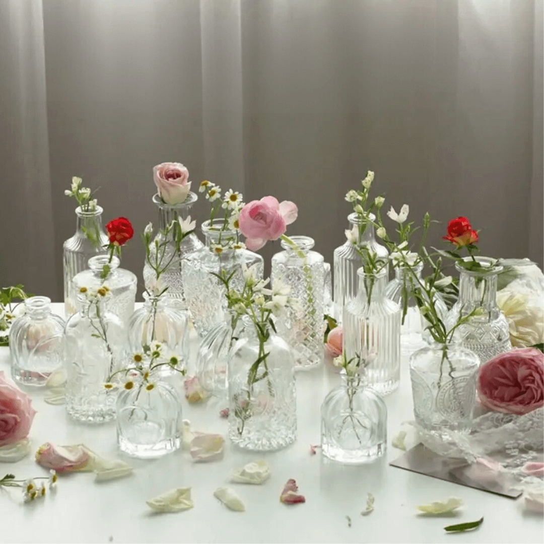 Vase à Fleurs Moderne En Verre Transparent – Forme Artistique – Idéal Pour Déco Salon (12.7 X 12.2 X 12.3 Cm)