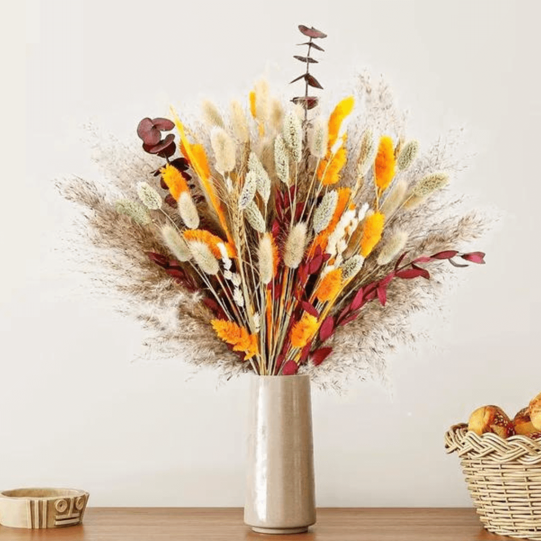 Bouquet de Fleurs Séchées Pampas Coloré Maison Gaya Herbes de la pampa