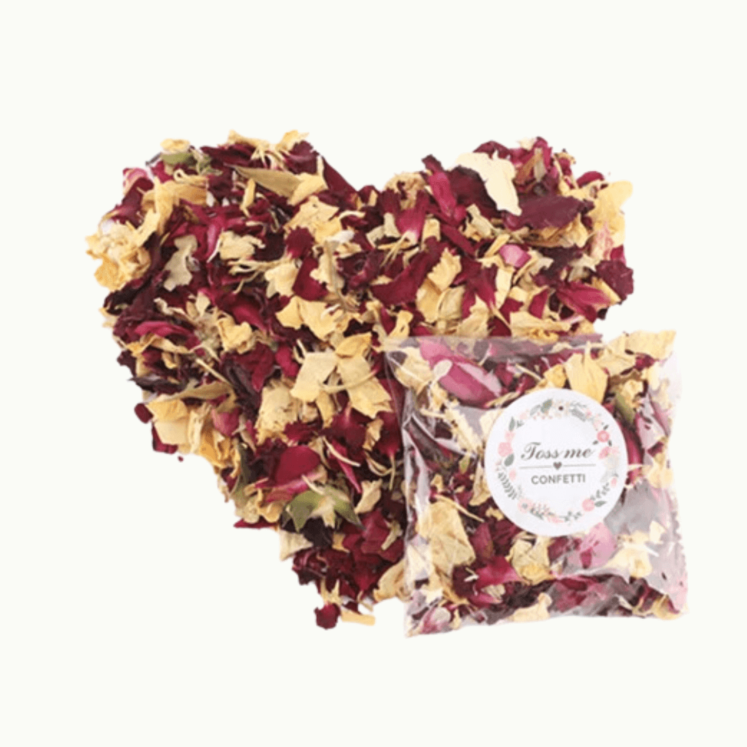 Confettis de Pétales de Fleurs Séchées pour Mariage - Rose et Crème 10 Maison Gaya Rose et crème