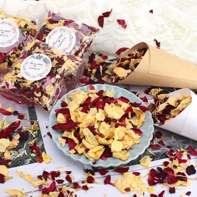 Confettis de Pétales de Fleurs Séchées pour Mariage - Rose et Crème Maison Gaya Rose et crème