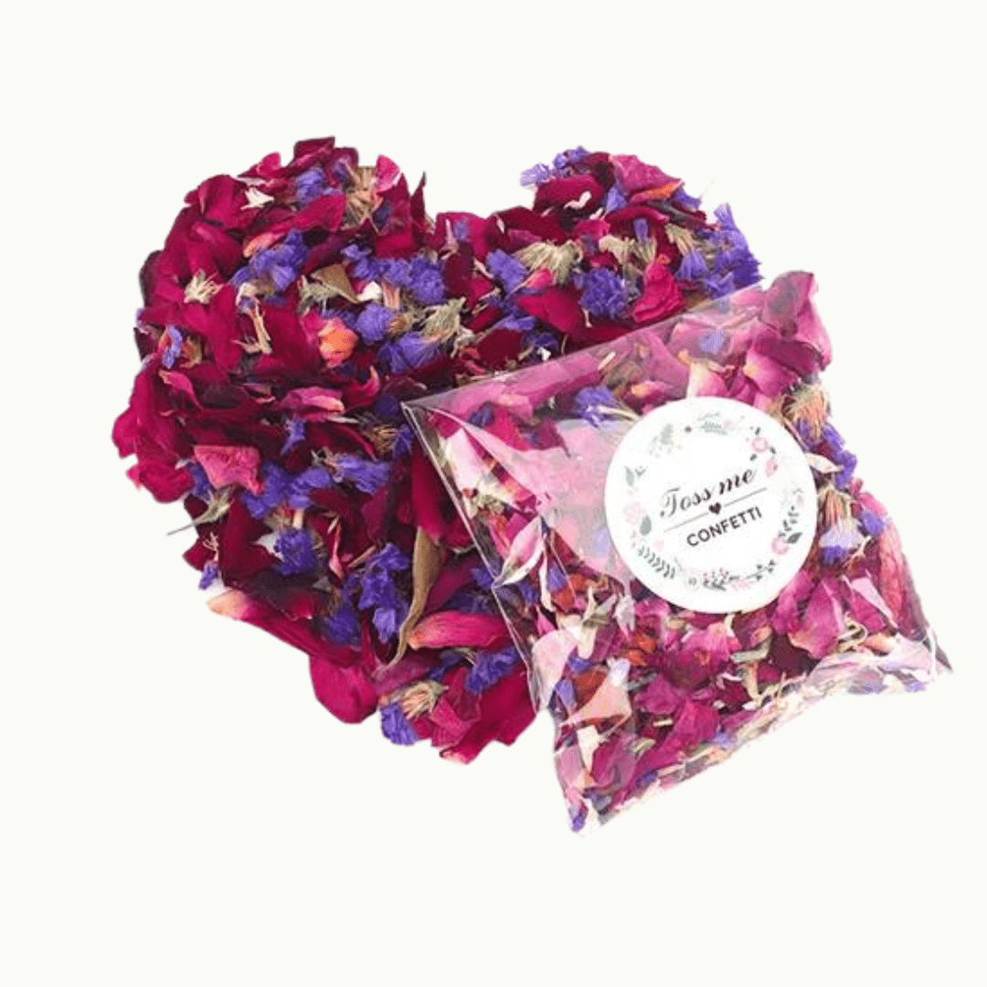 Confettis de Pétales de Fleurs Séchées pour Mariage - Rose et Violet Rose & Violet / 10 Maison Gaya Rose et violet