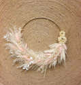 Couronne De Fleurs Séchées Murales Atmosphera 34 Cm Beige - Décoration Murale Tendance, Forme Ronde, Plantes Séchées - 4