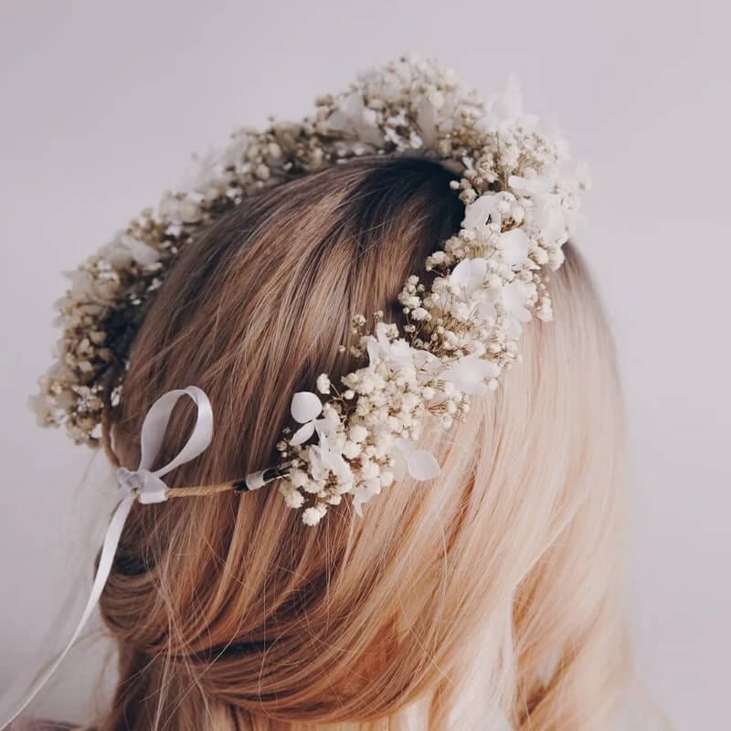 Couronne de Tête Fleurs Séchées Bohème pour Mariage Maison Gaya Couronne de tête