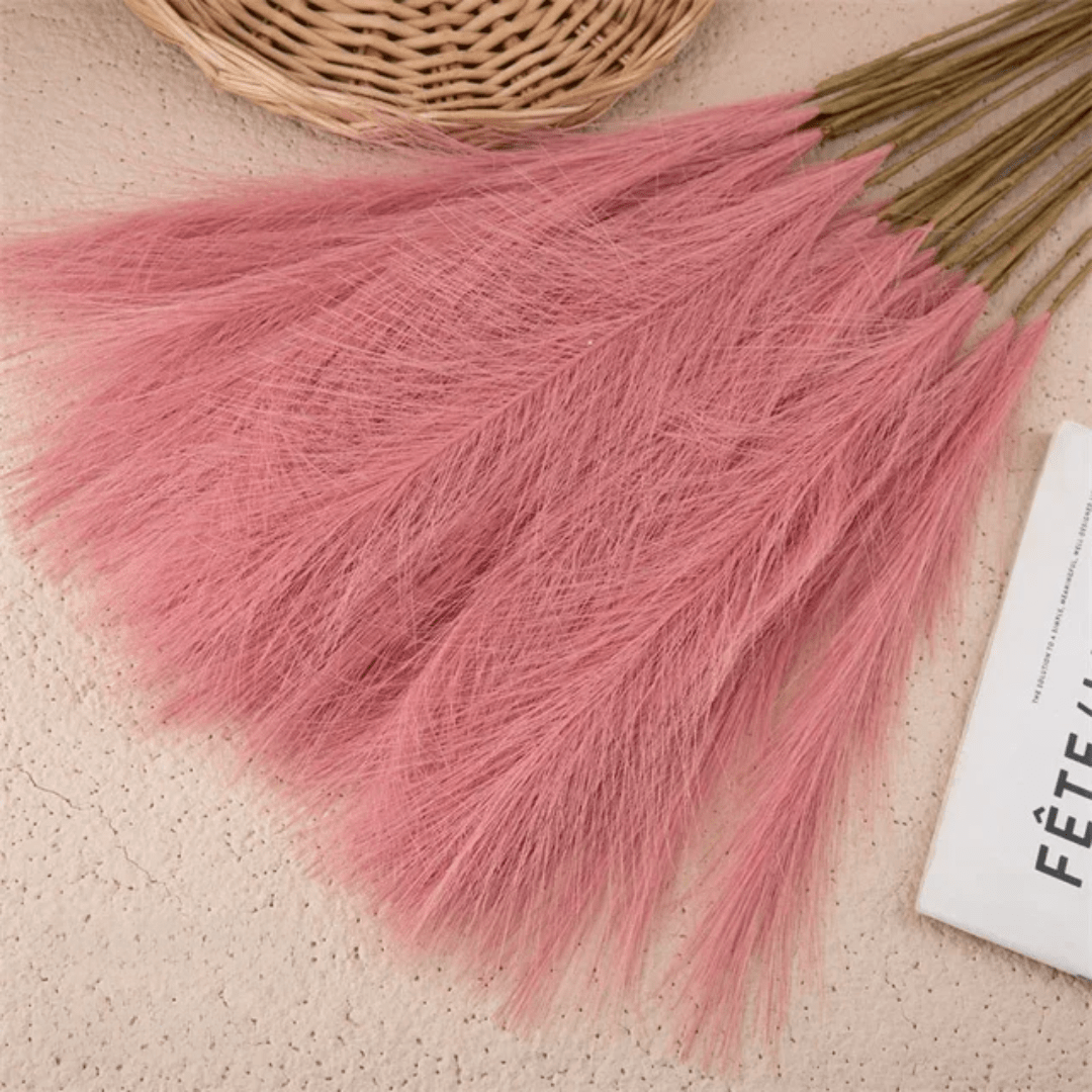 Herbes de Pampa Rose Foncé - 5 Tiges 53 cm Maison Gaya
