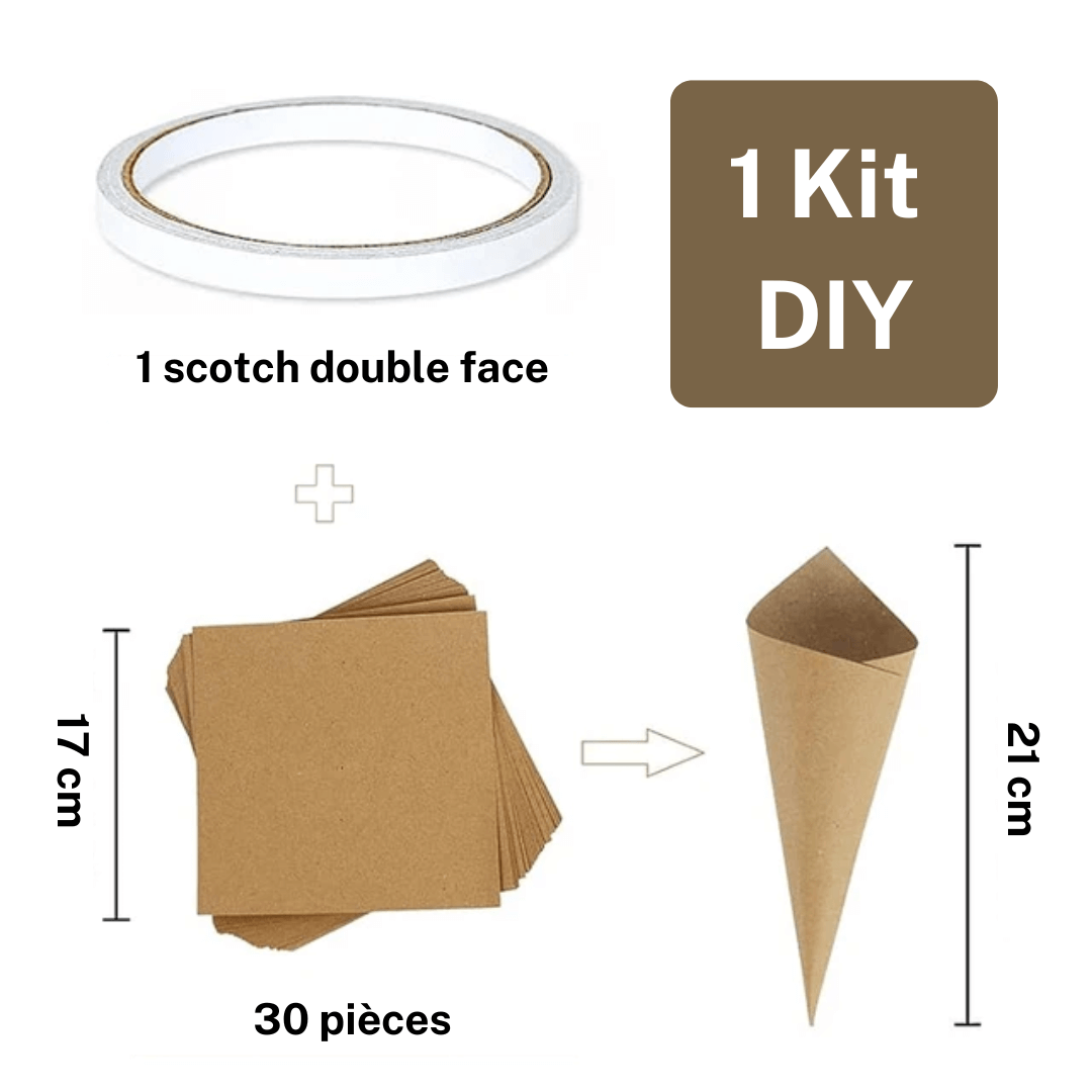 Kit DIY pour Cônes de Fleurs Séchées Maison Gaya Cornets pour invités