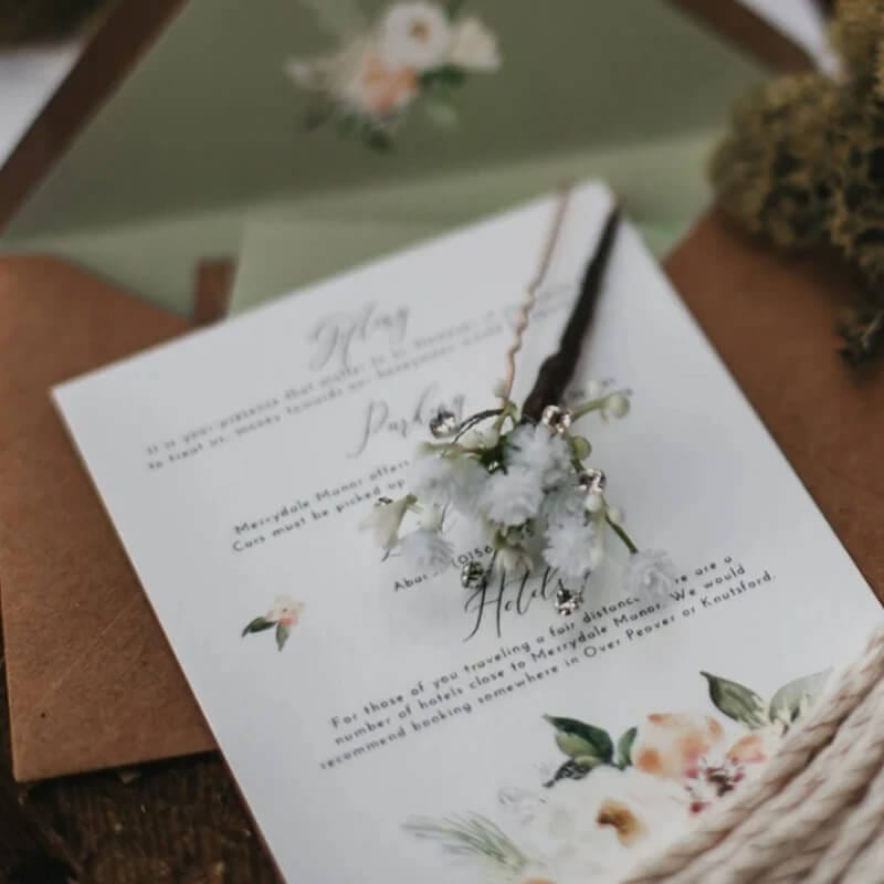 Lot de 3 Épingles en Fleurs Séchées Blanches Maison Gaya Épingle en fleurs séchées