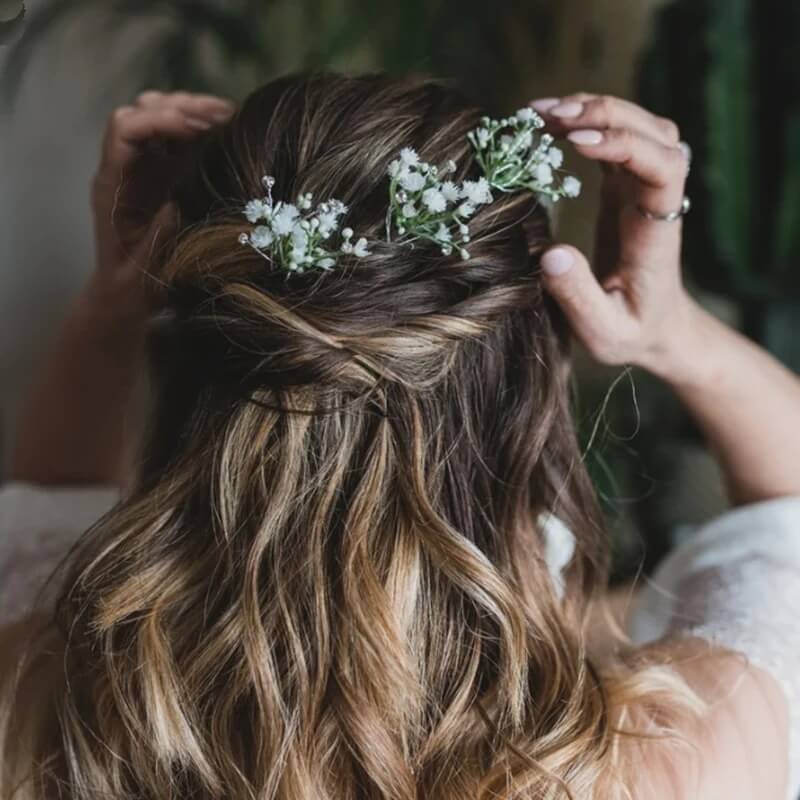 Lot de 3 Épingles en Fleurs Séchées Blanches Maison Gaya Épingle en fleurs séchées