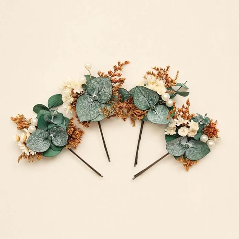 Lot de 4 Épingles en Fleurs Séchées Champêtres Maison Gaya Épingle en fleurs séchées