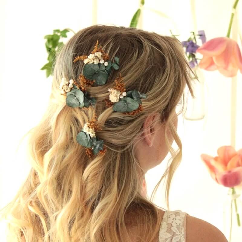 Lot de 4 Épingles en Fleurs Séchées Champêtres Maison Gaya Épingle en fleurs séchées