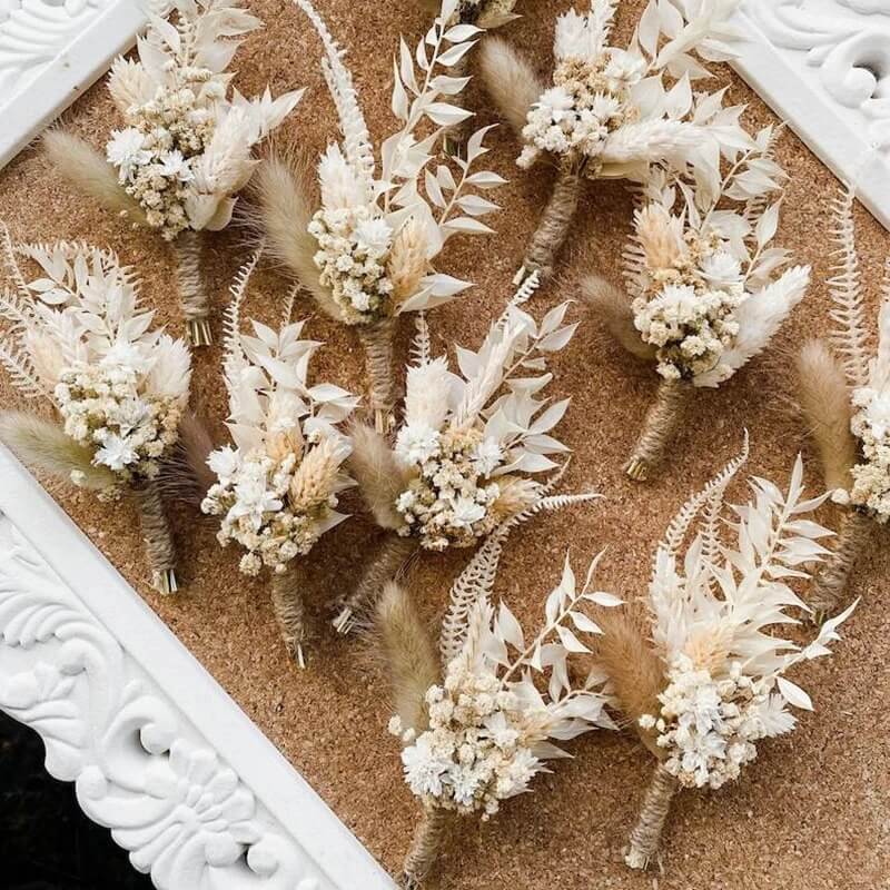 Lot de Mini Bouquets de Fleurs Séchées Mariage Maison Gaya Mini bouquet