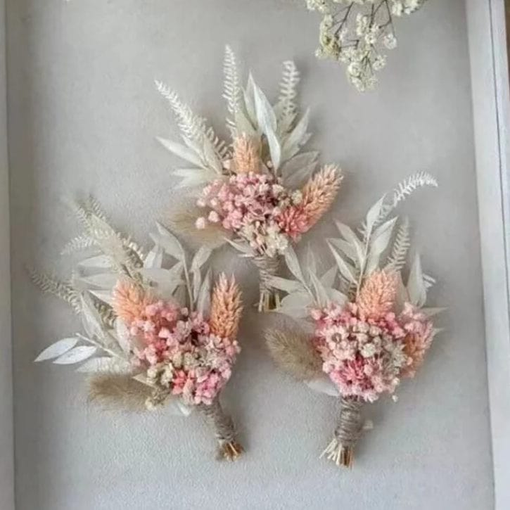 Lot de Mini Bouquets de Fleurs Séchées Mariage Rose Maison Gaya Mini bouquet