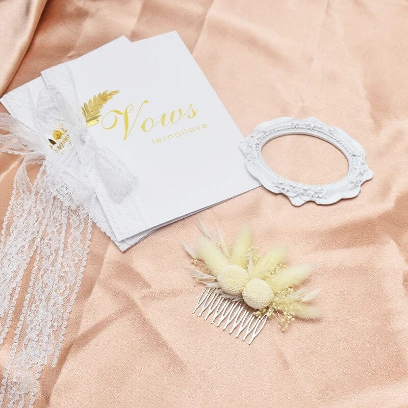 Peigne de Fleurs Séchées Boho Maison Gaya Peigne en fleurs séchées