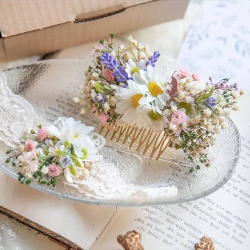 Peigne en Fleurs Séchées des Champs Maison Gaya Peigne en fleurs séchées