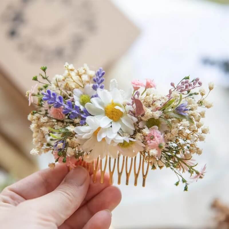 Peigne en Fleurs Séchées des Champs Maison Gaya Peigne en fleurs séchées