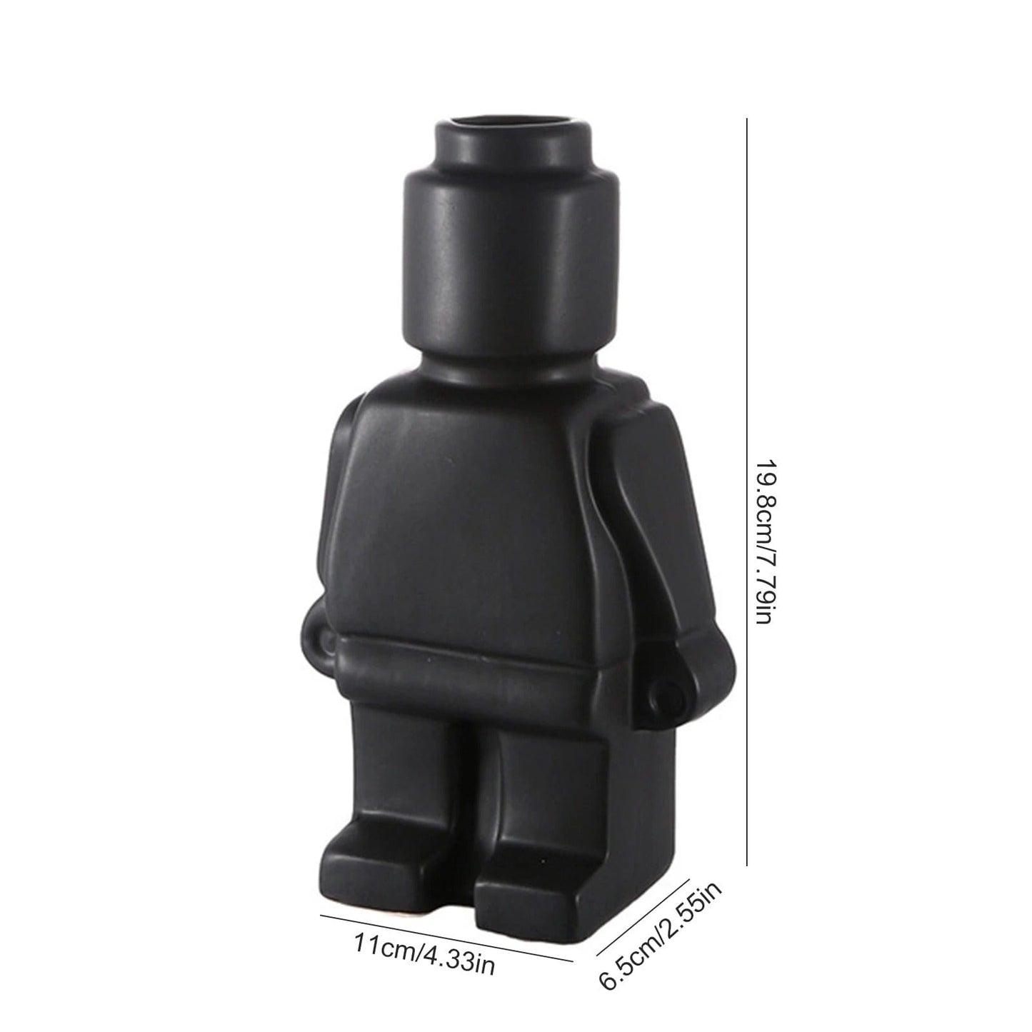 Vase à Fleurs Culture Pop Noir Maison Gaya Vase en céramique