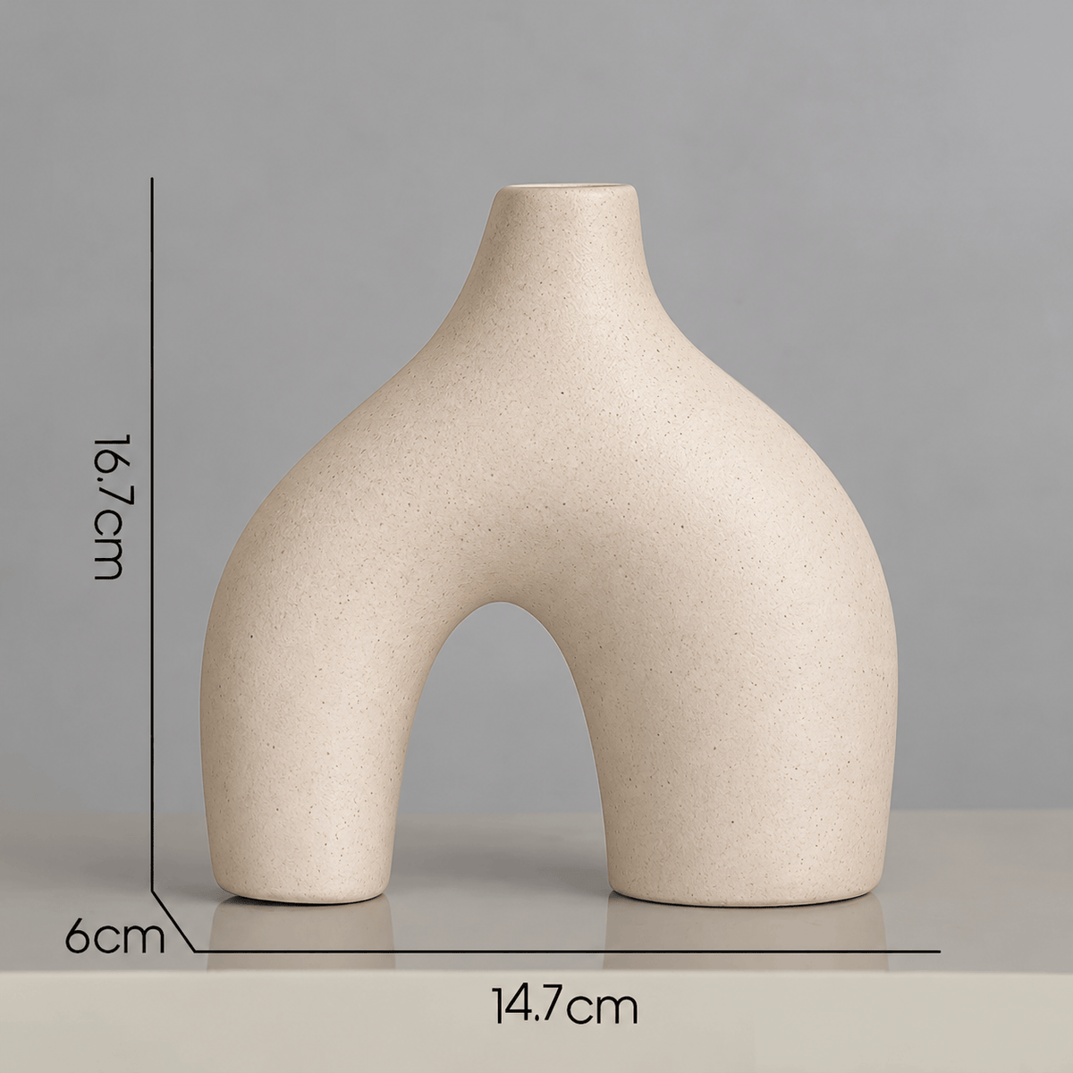 Vase Arche Beige en Céramique Fleurs-Séchées Gaya Vase en céramique