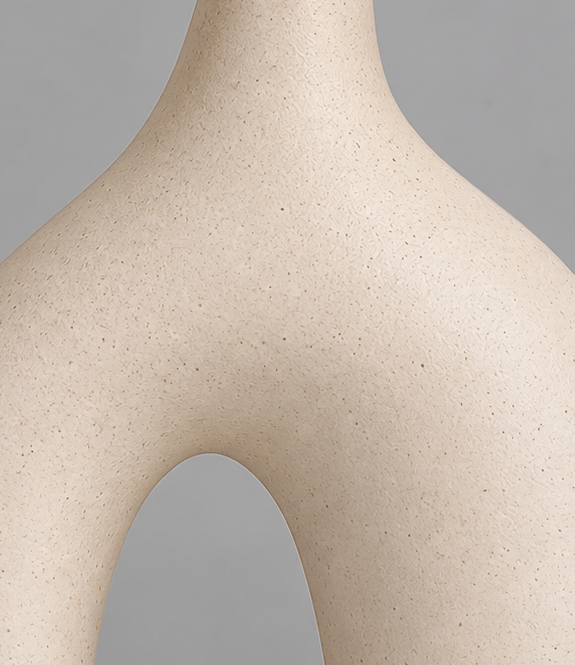 Vase Arche Beige en Céramique Fleurs-Séchées Gaya Vase en céramique