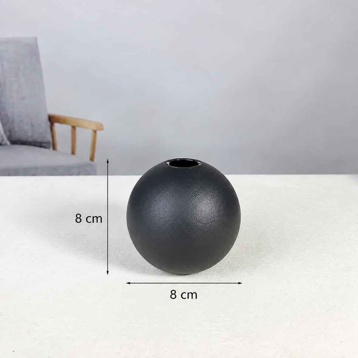 Vase Boule en Céramique – Noir ou Blanc Noir / Petit Fleurs-Séchées Gaya Vase en céramique