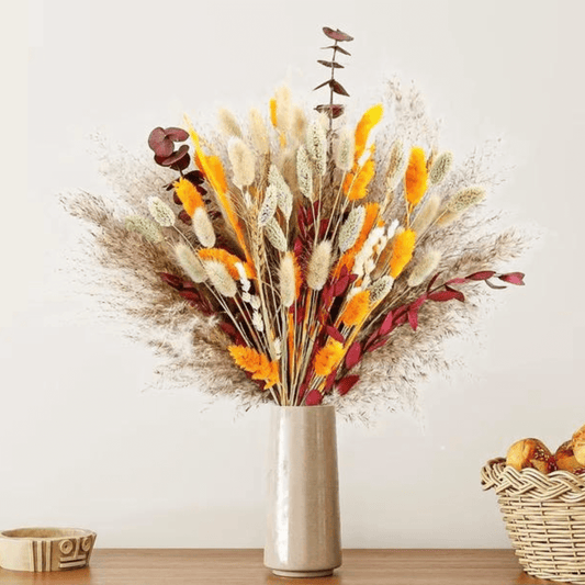 Bouquet de Fleurs Séchées Pampas Coloré Maison Gaya Herbes de la pampa