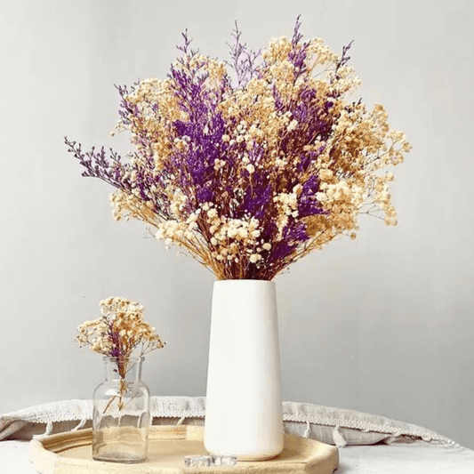 Bouquet de Fleurs Séchées Sauvages Blanc et Violet Maison Gaya Bouquet