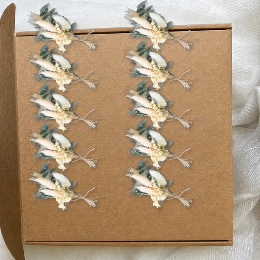 Lot de Mini Bouquets de Fleurs Séchées Baptême 10 Maison Gaya Mini bouquet