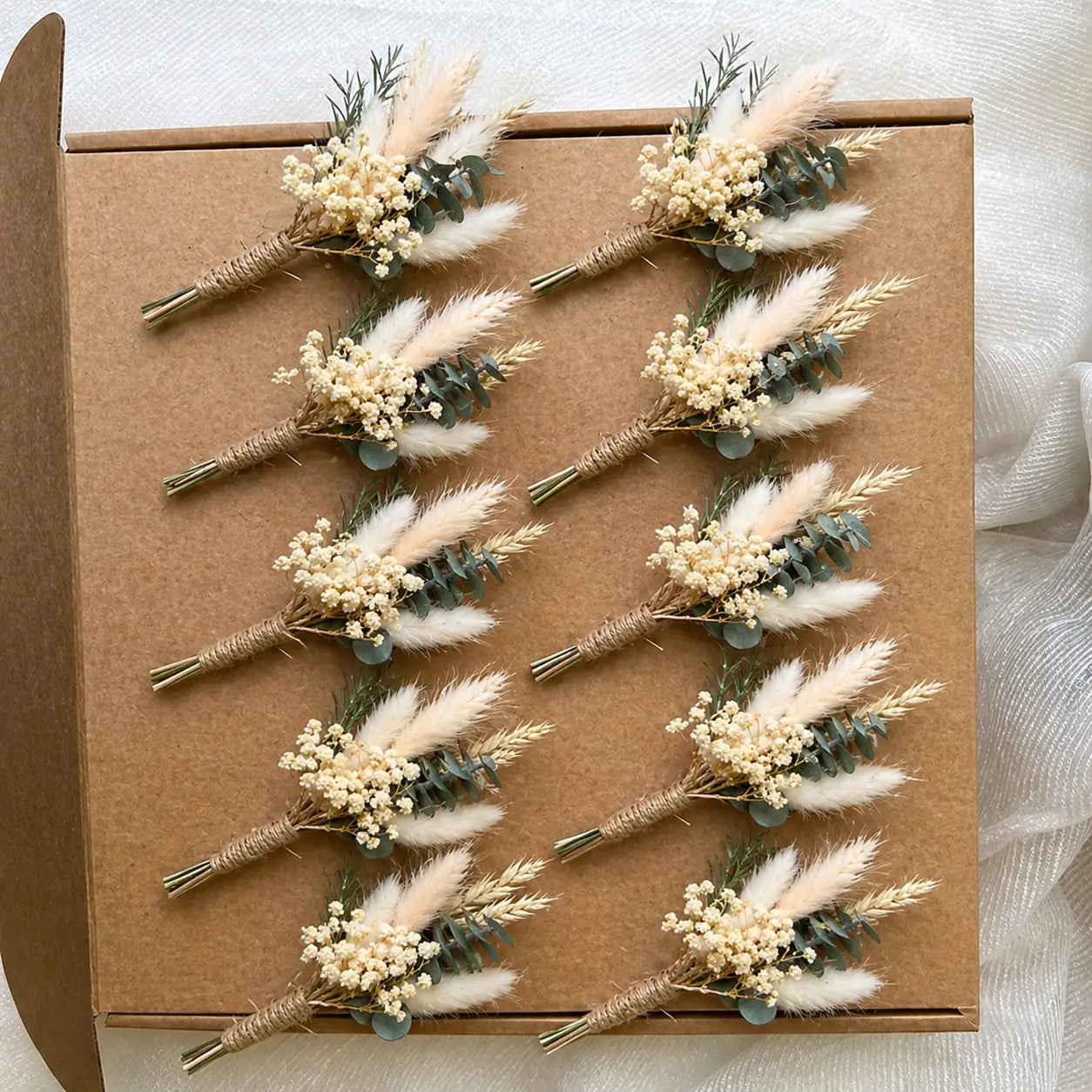 Lot de Mini Bouquets de Fleurs Séchées Baptême Maison Gaya Mini bouquet