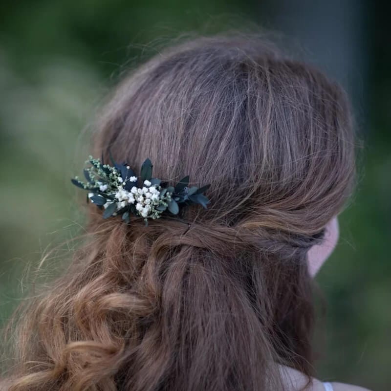 Peigne de Fleurs Séchées pour Chignon Maison Gaya Peigne en fleurs séchées