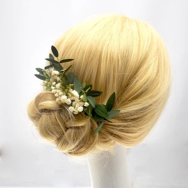 Peigne de Fleurs Séchées pour Chignon Maison Gaya Peigne en fleurs séchées