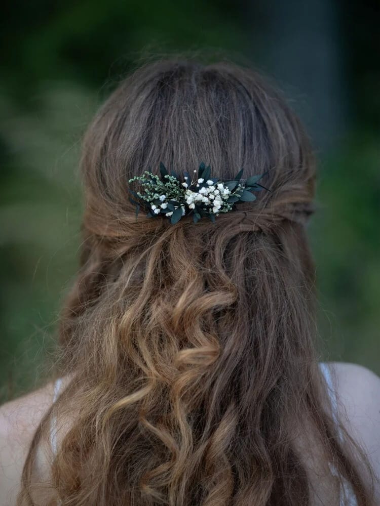 Peigne de Fleurs Séchées pour Chignon Maison Gaya Peigne en fleurs séchées