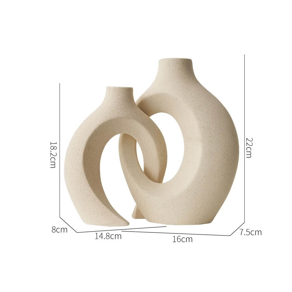 Vase à Fleurs Beige Design en Céramique Maison Gaya Vase en céramique