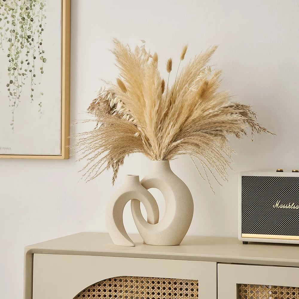 Vase Design en Céramique "Droplet" 25cm Beige Vase Design en Céramique "Droplet" 25cm Beige