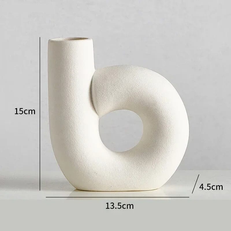 Vase Abstrait en Céramique Escargot Blanc Maison Gaya Vase en céramique