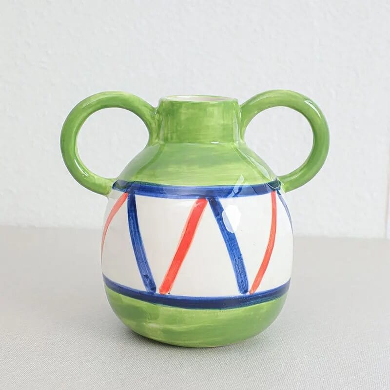 Vase Contemporain Coloré Jare verte Maison Gaya Vase en céramique