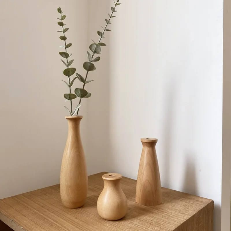 Vase en Bois Minimaliste Maison Gaya Vase en bois