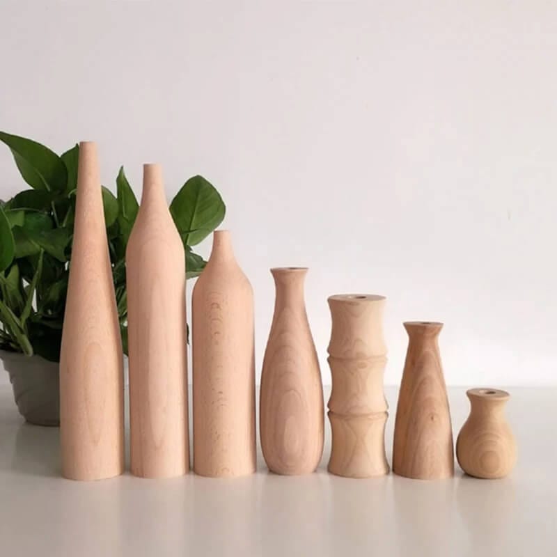 Vase en Bois Minimaliste Maison Gaya Vase en bois