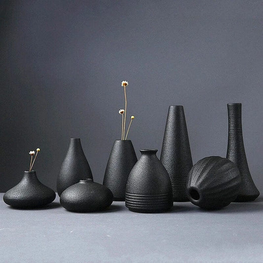 Vase Noir en Céramique Maison Gaya Vase en céramique